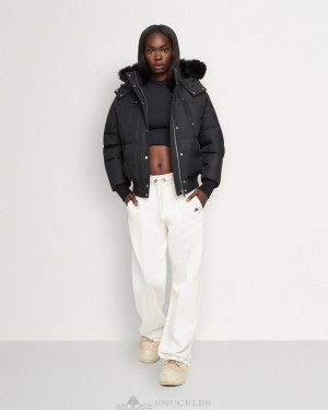 Black / Black Shearling Moose Knuckles CLOUD BOMBER SHEARLING Bombers | vE68-rJ82