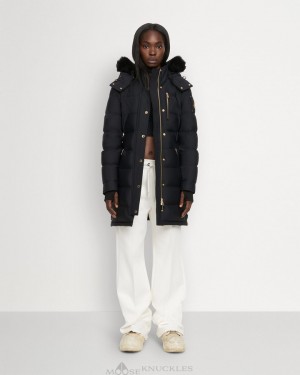 Black / Black Shearling Moose Knuckles GOLD WATERSHED PARKA Parkas | hY17-yY60