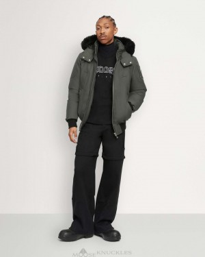 Forest Hill / Black Shearling Moose Knuckles ORIGINAL BALLISTIC BOMBER SHEARLING Bombers | cD32-aW31