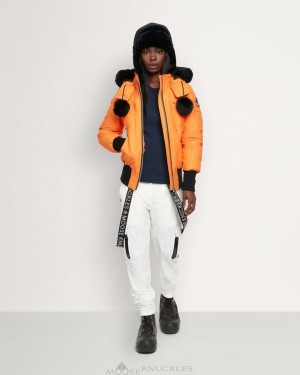 Orange Peel / Black Shearling Moose Knuckles ORIGINAL DEBBIE BOMBER SHEARLING Bombers | WJ25-eK49