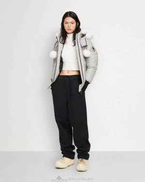 Storm Grey / Natural Shearling Moose Knuckles ORIGINAL DEBBIE BOMBER SHEARLING Bombers | Oq76-qz33