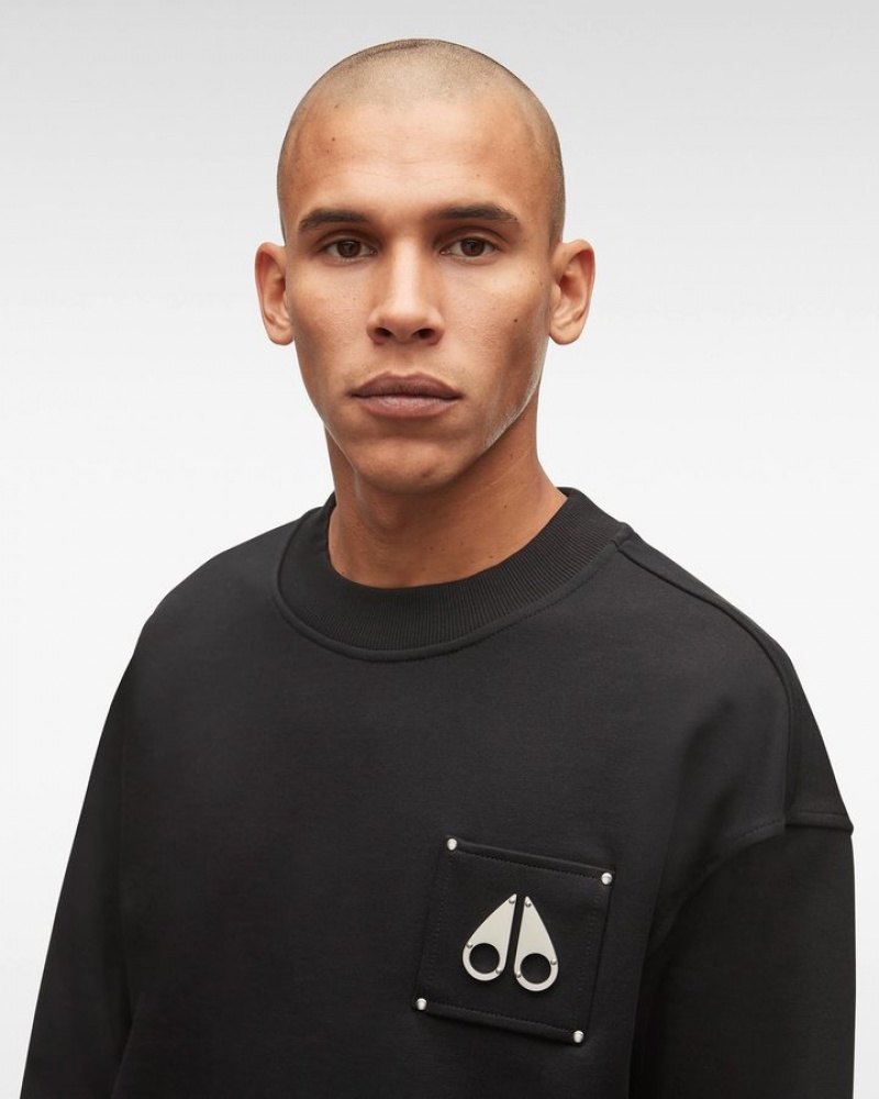 Black Moose Knuckles BROOKLYN CREW NECK Sweatshirts | rS43-Bj45