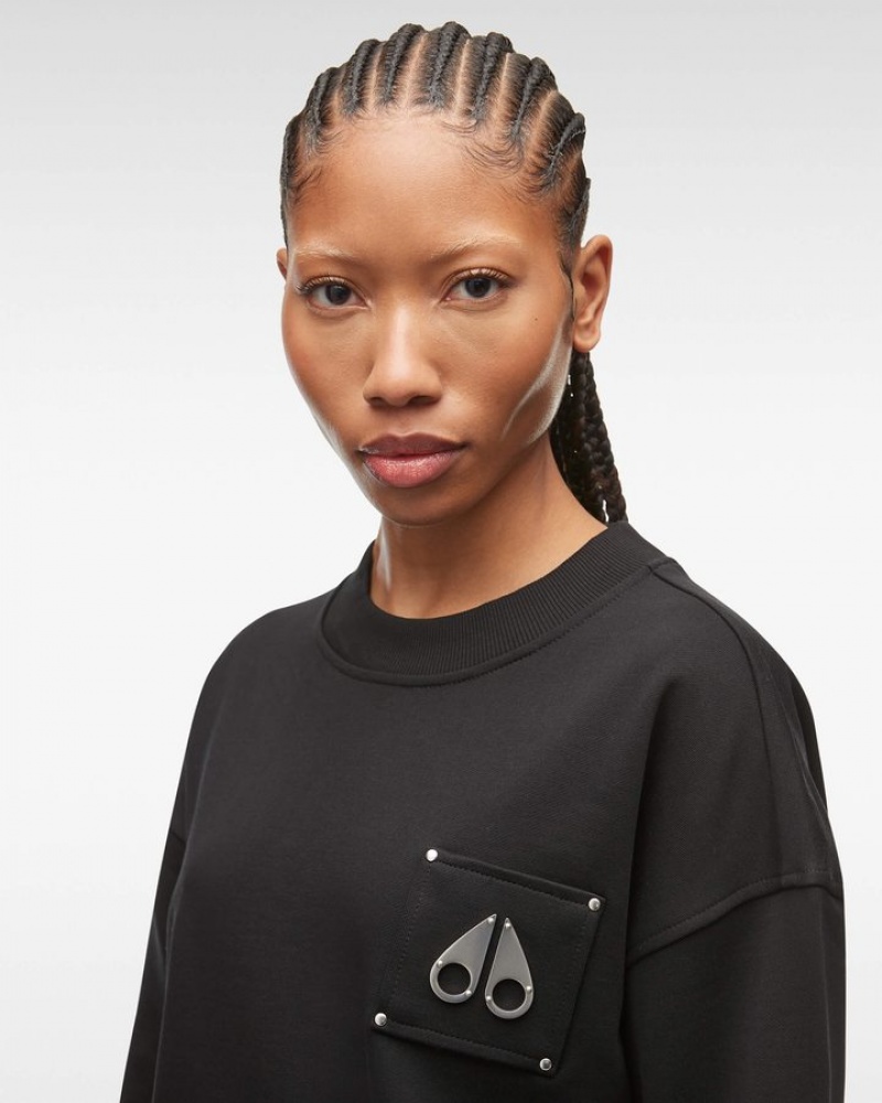 Black Moose Knuckles BROOKLYN CREW NECK Sweatshirts | xf20-Ah53