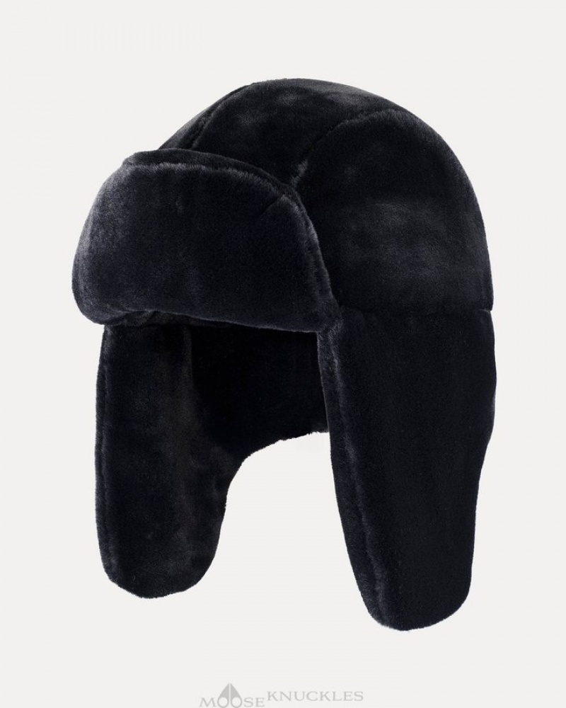 Black Moose Knuckles BUNNY TRAPPER HAT Hats | io17-IZ69