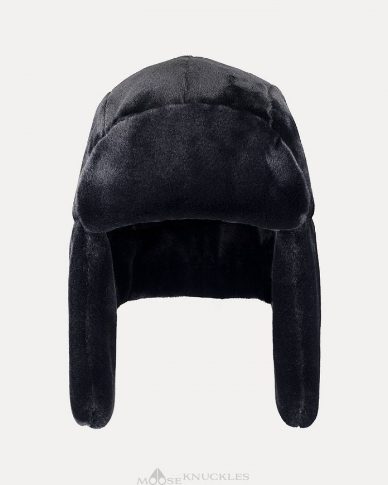 Black Moose Knuckles BUNNY TRAPPER HAT Hats | io17-IZ69