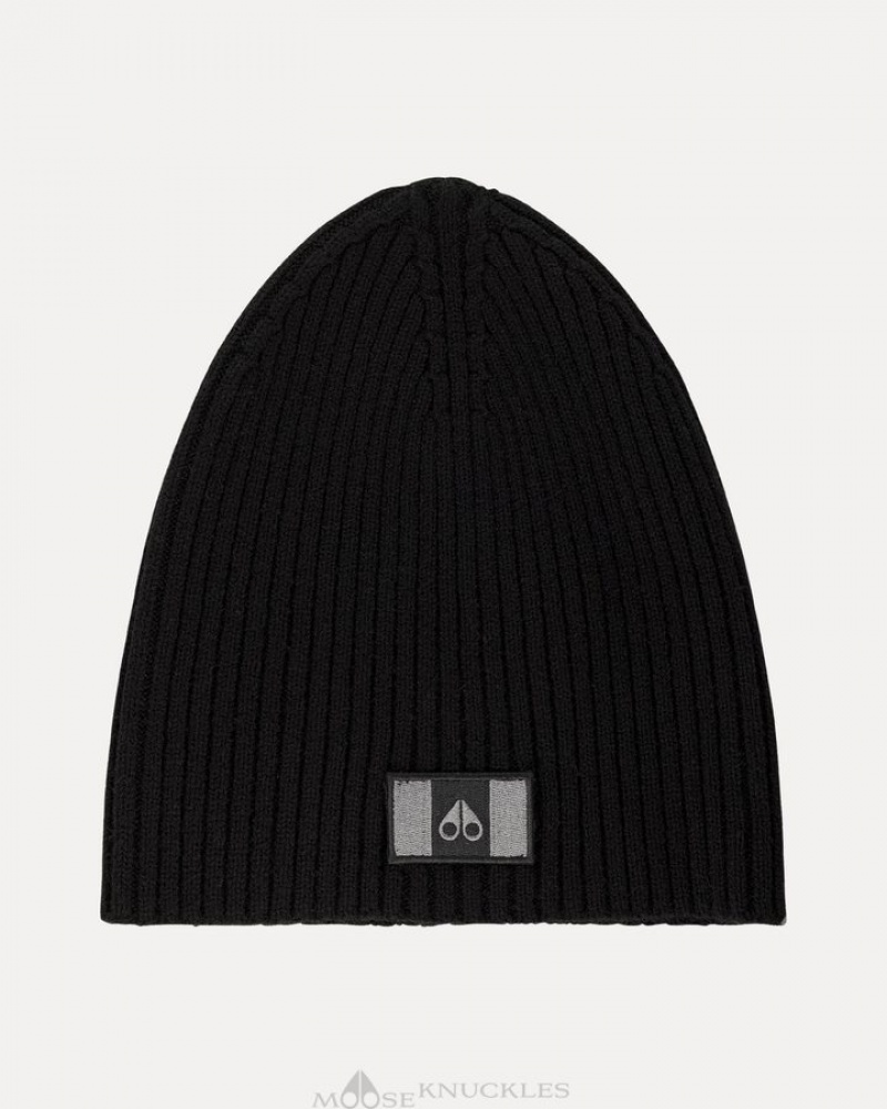 Black Moose Knuckles MOOSE FLAG BEANIE Baseball caps | ik85-LF39