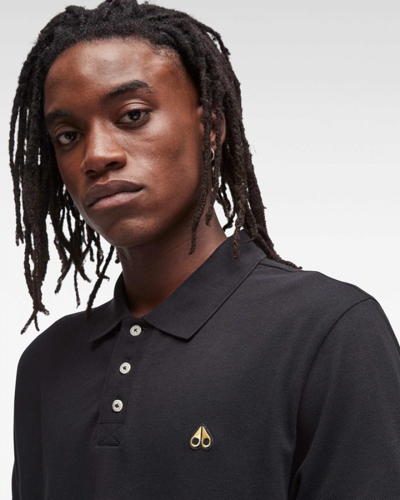 Black Moose Knuckles PIQUE GOLD POLO Tees | re58-dU53