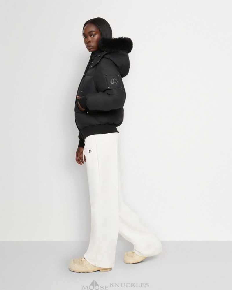 Black / Black Shearling Moose Knuckles CLOUD BOMBER SHEARLING Bombers | vE68-rJ82