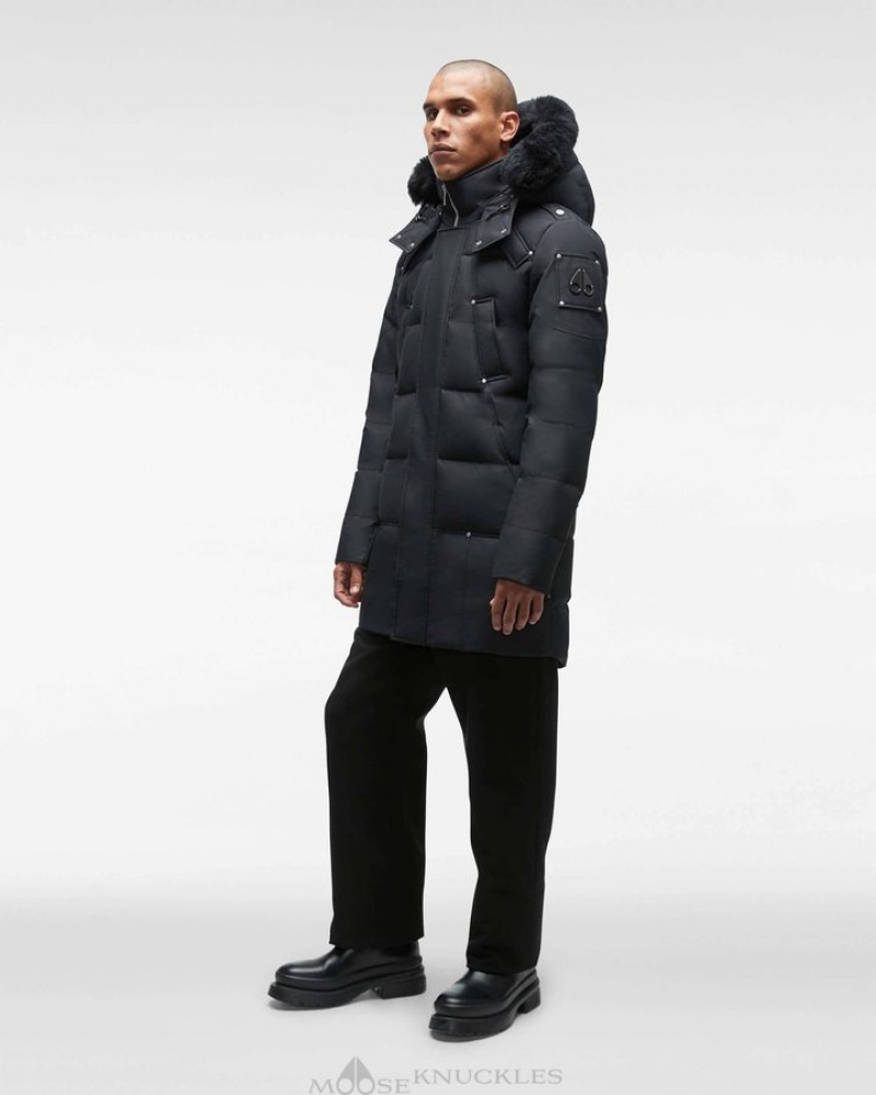 Black / Black Shearling Moose Knuckles CLOUD PARKA NEOSHEAR Parkas | Mm41-Lf83