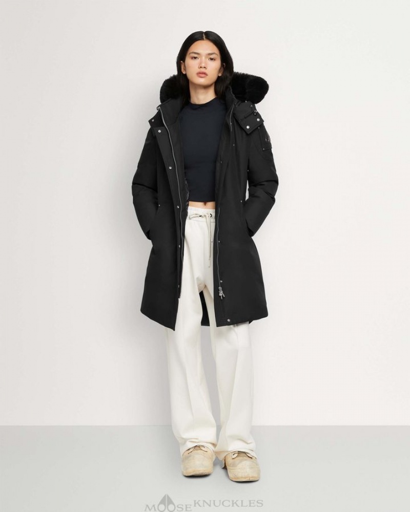 Black / Black Shearling Moose Knuckles CLOUD PARKA SHEARLING Parkas | hA40-ji15