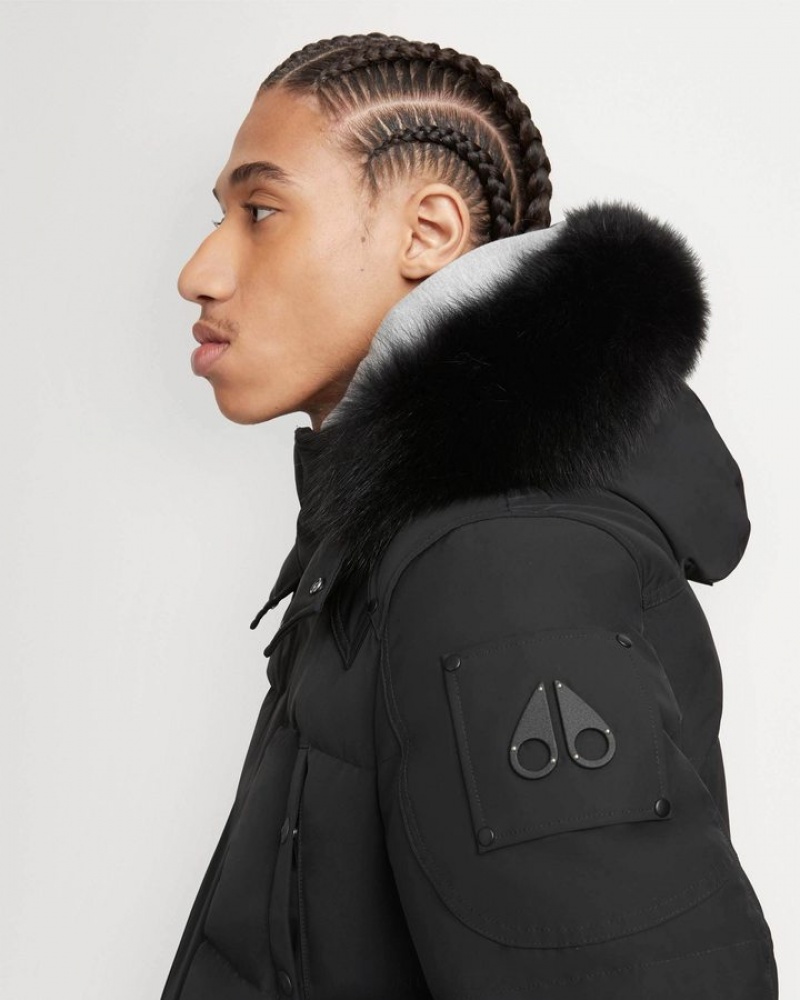 Black / Black Shearling Moose Knuckles ONYX BIG RIDGE PARKA SHEARLING Parkas | Er47-ck15