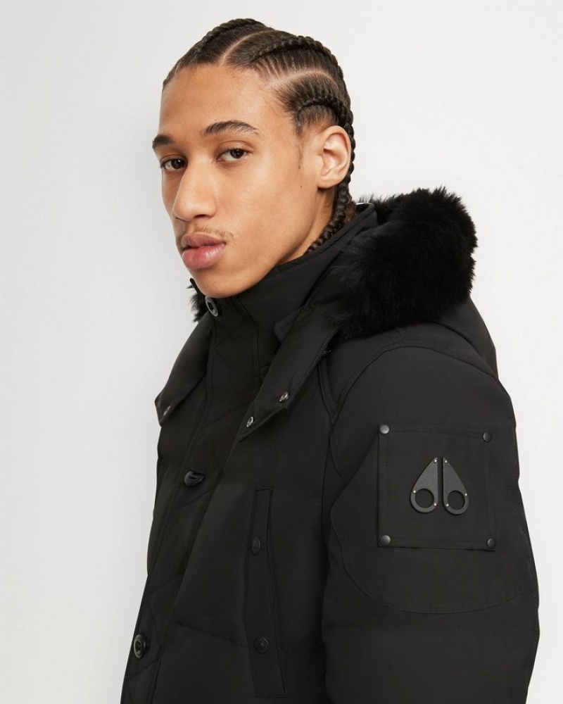 Black / Black Shearling Moose Knuckles ONYX ROUND ISLAND JACKET SHEARLING Jackets | fP82-yl20