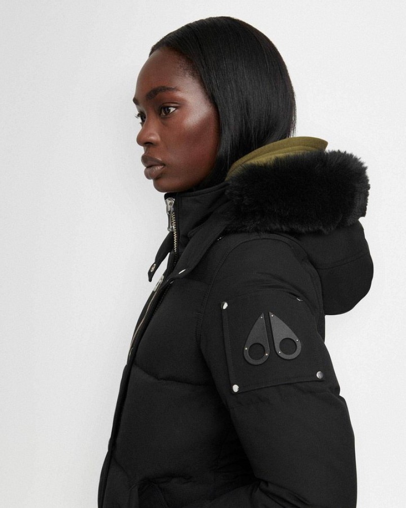 Black / Black Shearling Moose Knuckles ORIGINAL 3Q SHEARLING Jackets | ua88-Rn01