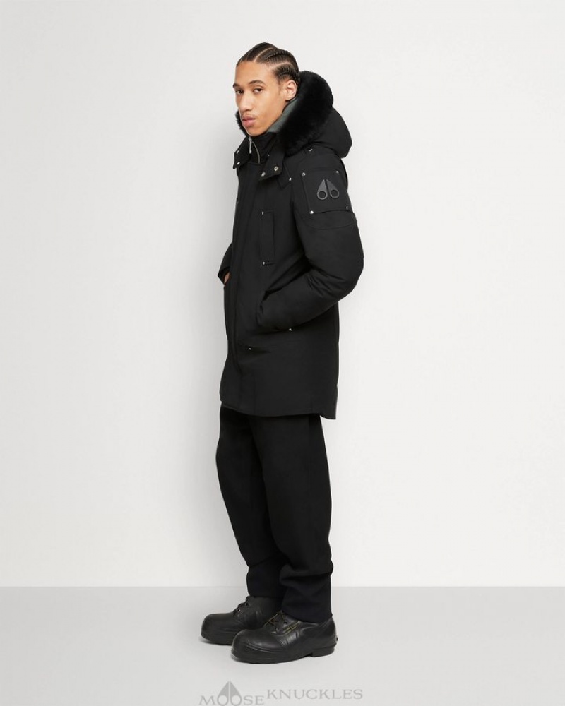 Black / Black Shearling Moose Knuckles ORIGINAL STIRLING PARKA SHEARLING Parkas | LK45-Ll44