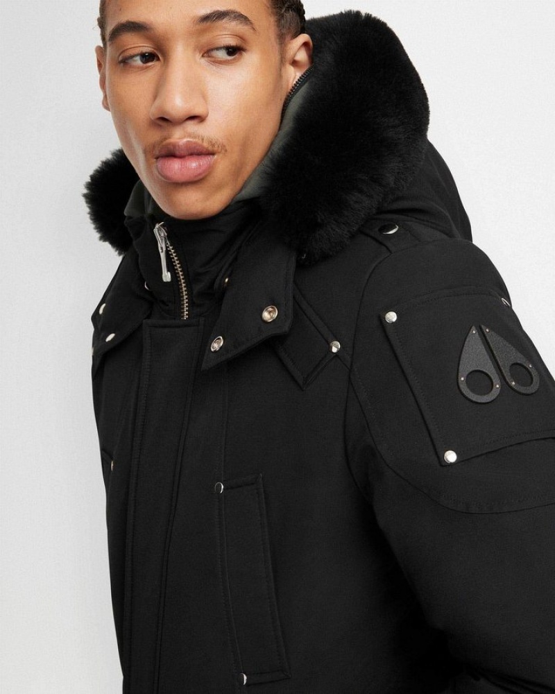 Black / Black Shearling Moose Knuckles ORIGINAL STIRLING PARKA SHEARLING Parkas | LK45-Ll44