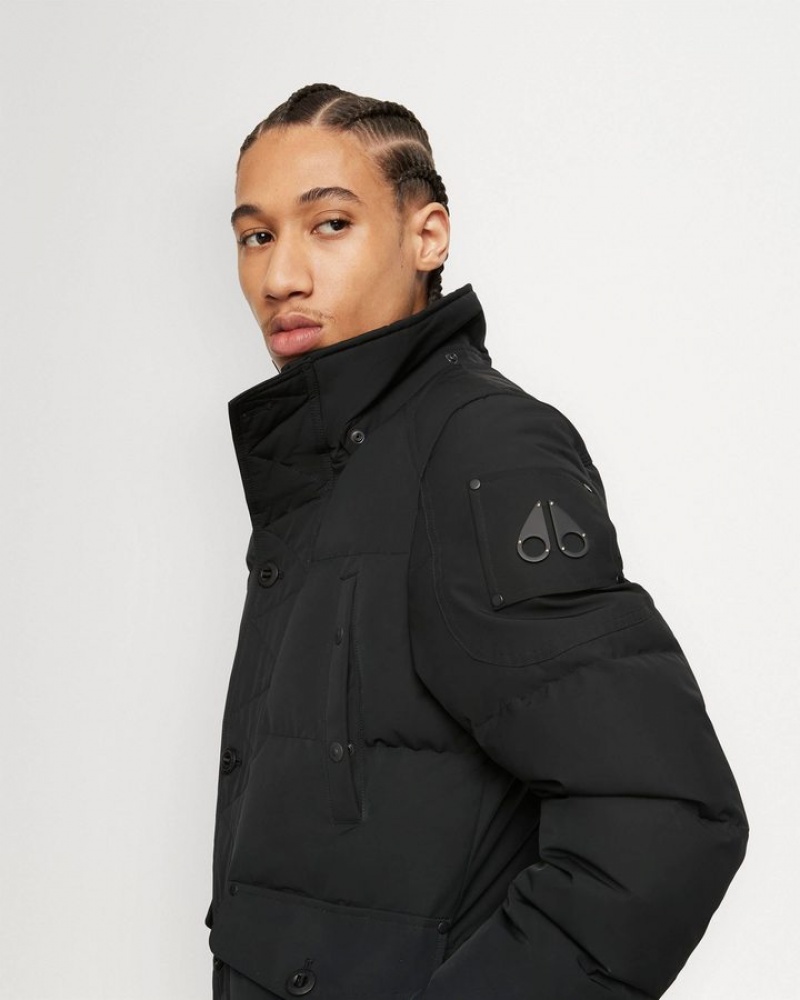 Black / Frost Neoshear Moose Knuckles ONYX ROUND ISLAND JACKET SHEARLING Jackets | qB75-nP90