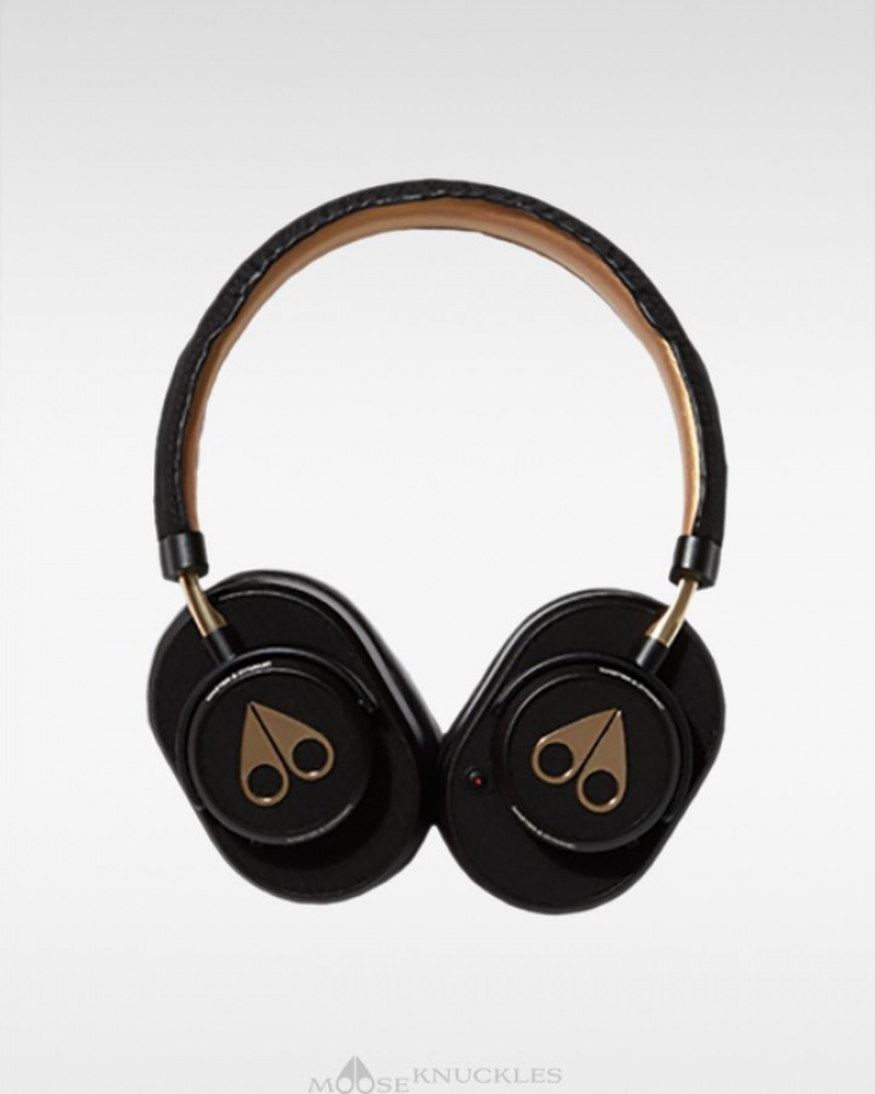 Black / Gold Moose Knuckles NOISE CANCELLING HEADPHONES Headphones | Qo72-fY05