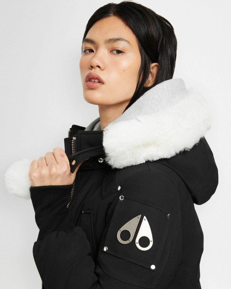 Black / Natural Shearling Moose Knuckles ORIGINAL DEBBIE BOMBER SHEARLING Bombers | br33-em76