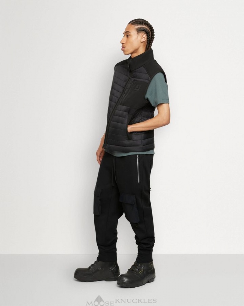 Black / Shiny Black Moose Knuckles SHERWOOD VEST Vests | TT07-bh85