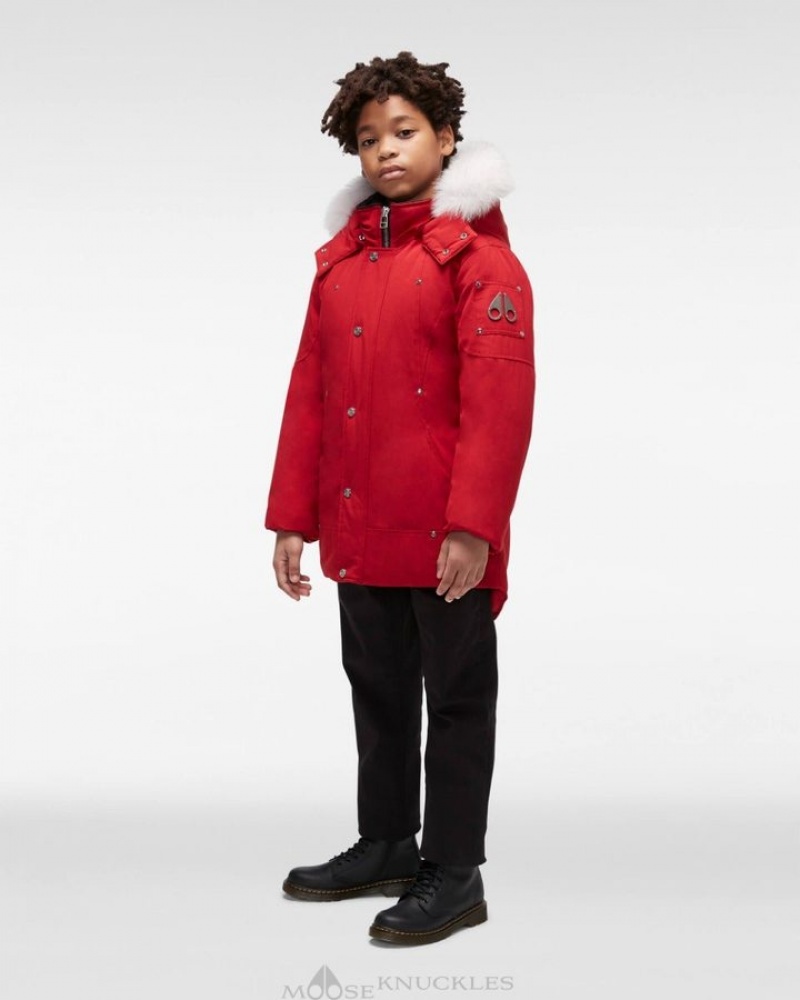 Deep Red / Black Fox Fur Moose Knuckles UNISEX ORIGINAL PARKA FUR Parkas | Ed86-IH30