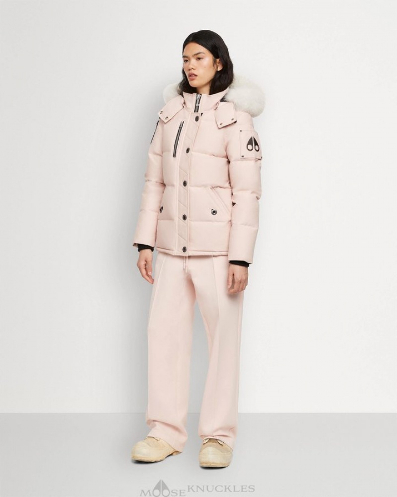 Dusty Rose / Natural Shearling Moose Knuckles ORIGINAL 3Q SHEARLING Jackets | rN34-tZ46