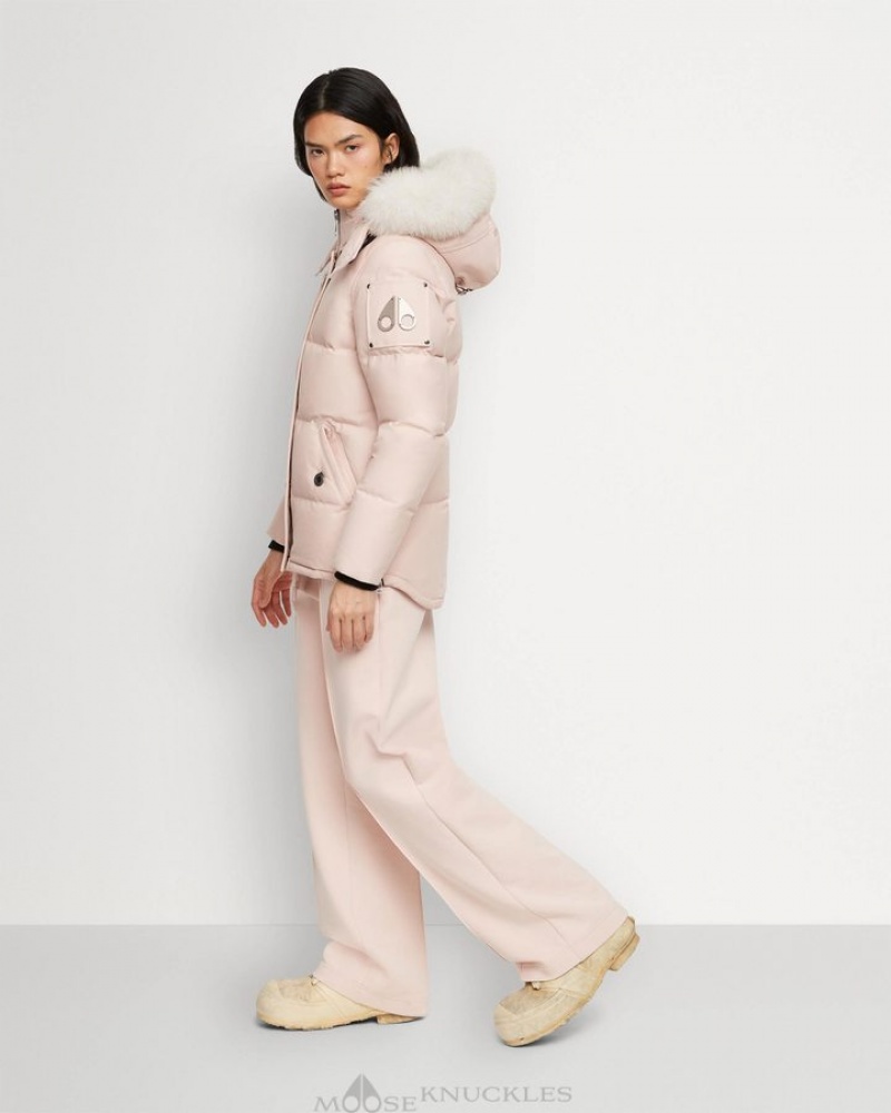 Dusty Rose / Natural Shearling Moose Knuckles ORIGINAL 3Q SHEARLING Jackets | rN34-tZ46