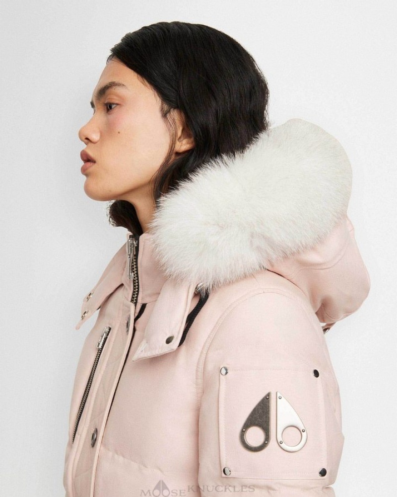 Dusty Rose / Natural Shearling Moose Knuckles ORIGINAL 3Q SHEARLING Jackets | rN34-tZ46