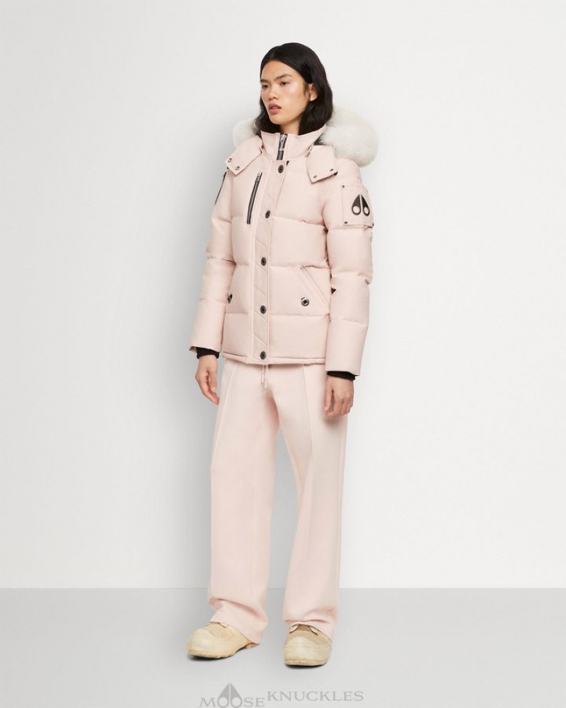 Dusty Rose / Natural Shearling Moose Knuckles ORIGINAL 3Q SHEARLING Jackets | rN34-tZ46