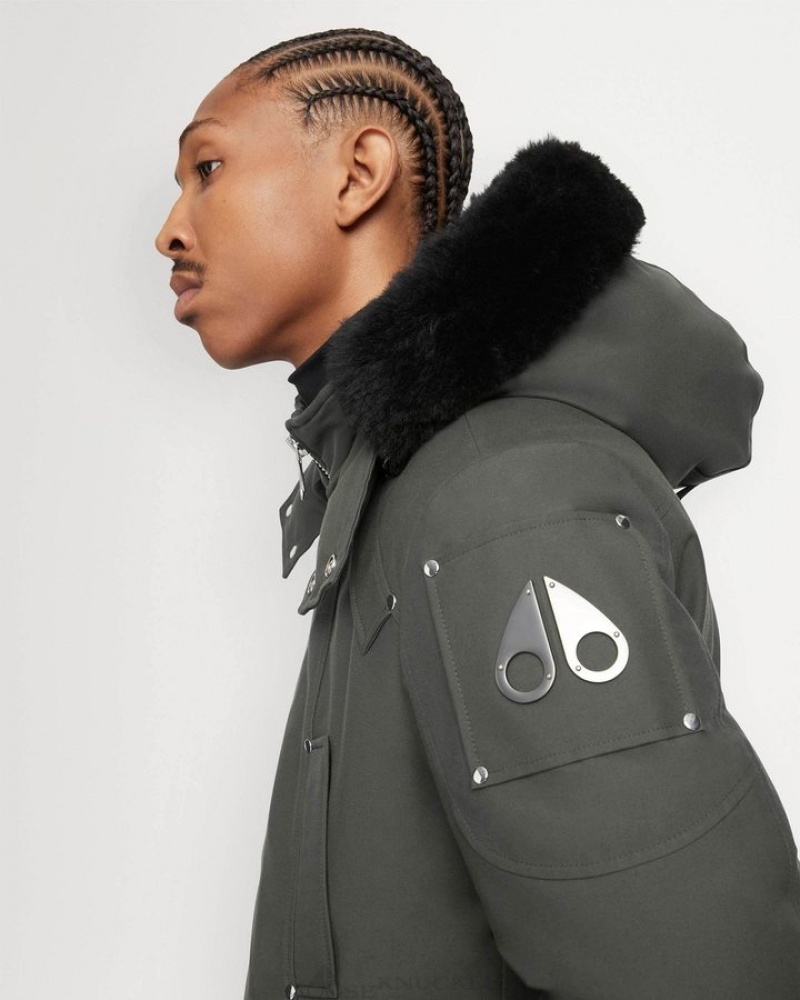 Forest Hill / Black Shearling Moose Knuckles ORIGINAL BALLISTIC BOMBER SHEARLING Bombers | cD32-aW31