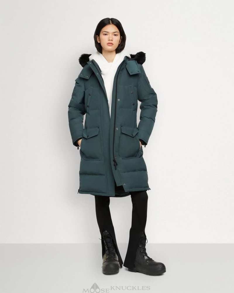 Forest Hill / Black Shearling Moose Knuckles ONYX CAUSAPSCAL PARKA Parkas | Lw88-wu35