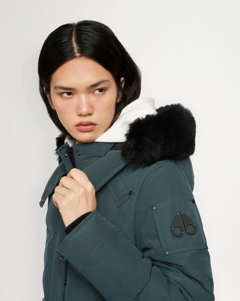 Forest Hill / Black Shearling Moose Knuckles ONYX CAUSAPSCAL PARKA Parkas | Lw88-wu35