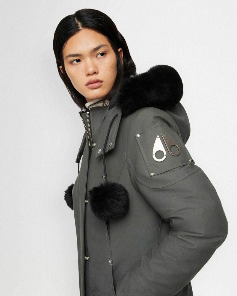 Forest Hill / Black Shearling Moose Knuckles ORIGINAL STIRLING PARKA SHEARLING Parkas | VC68-MH27