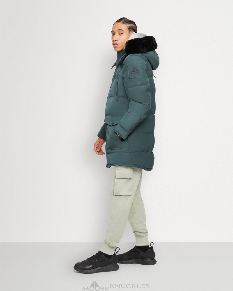 Forest Hill / Black Shearling Moose Knuckles ONYX BIG RIDGE PARKA SHEARLING Parkas | LE28-ln22