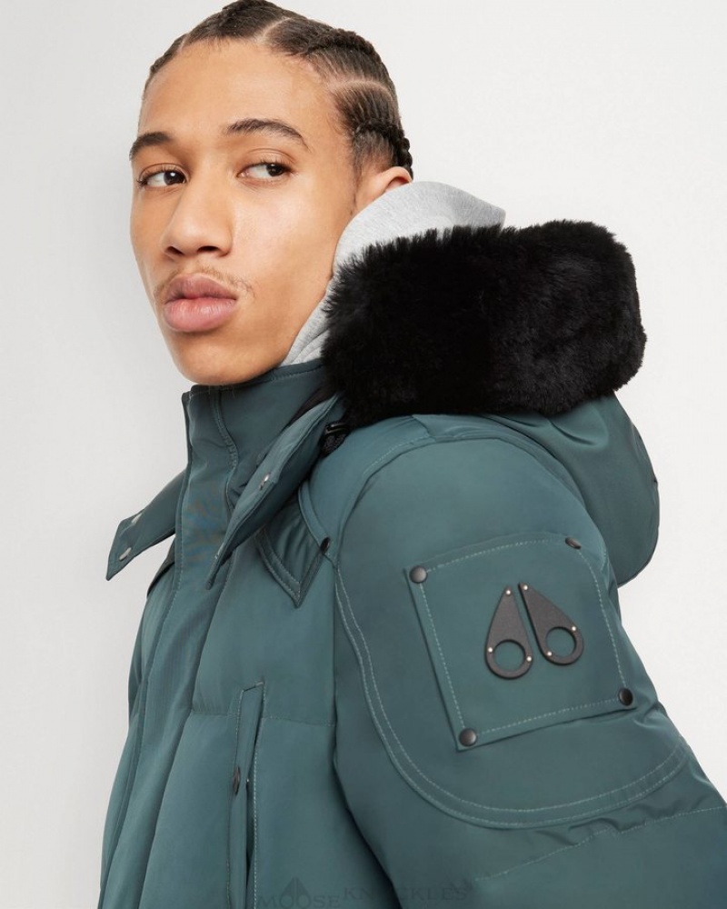 Forest Hill / Black Shearling Moose Knuckles ONYX BIG RIDGE PARKA SHEARLING Parkas | LE28-ln22