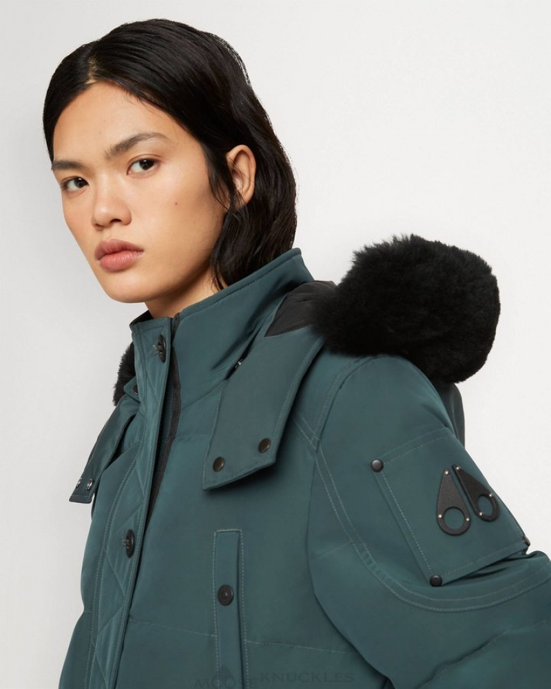 Forest Hill / Black Shearling Moose Knuckles ONYX ANGUILLE JACKET SHEARLING Jackets | ea34-nA20