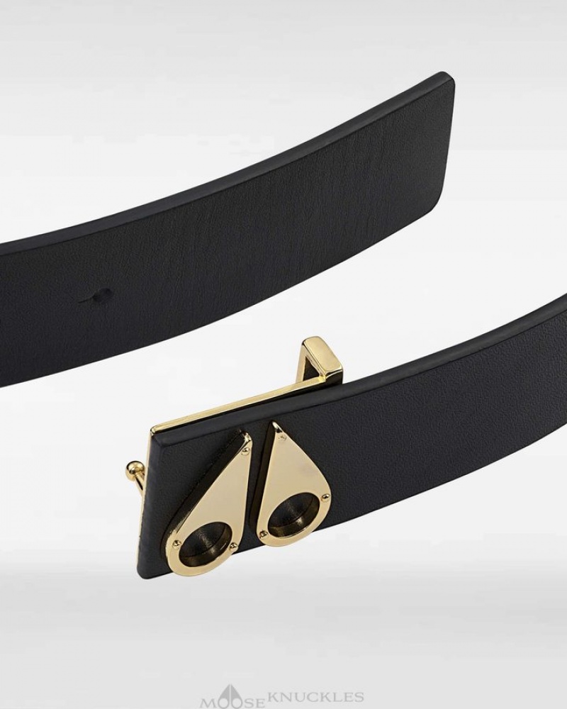 Gold Moose Knuckles LOGO ICON BELT Belts | qm27-Oz33