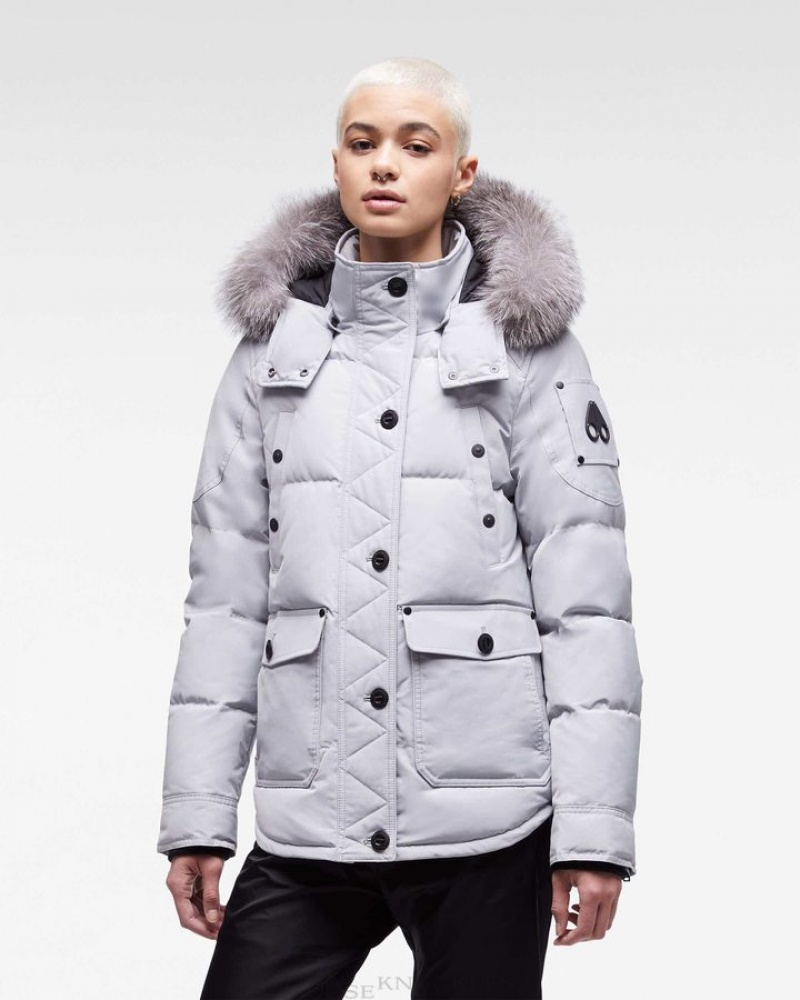 Gray Birch / Frost Fox Fur Moose Knuckles ONYX ANGUILLE JACKET Jackets | rm32-pC29