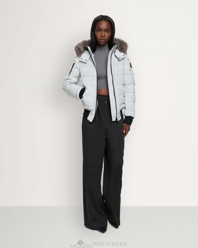 Grey Birch / Frost Neoshear Moose Knuckles ONYX LADRIERE BOMBER SHEARLING Bombers | yl83-gN23