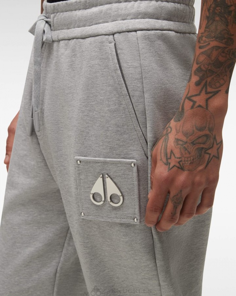 Grey Melange Moose Knuckles BROOKLYN JOGGER Trousers | Uy33-MV02