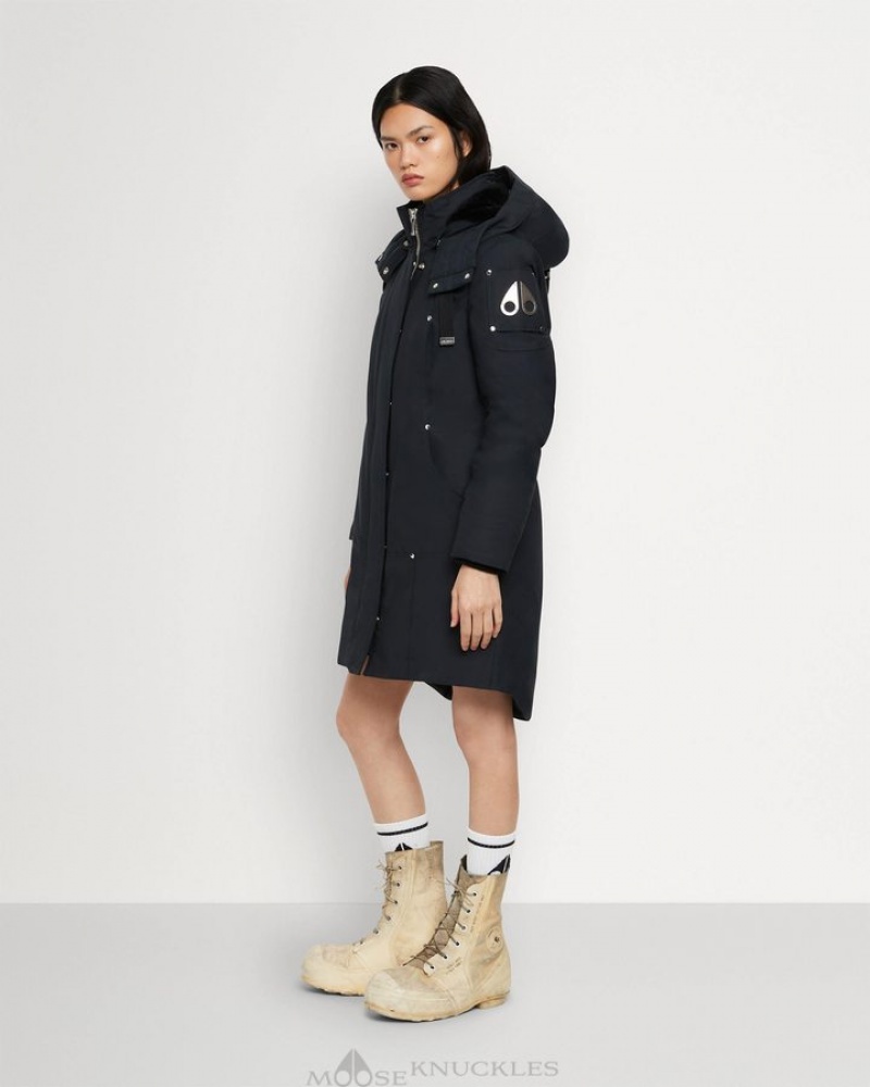 Navy / Black Shearling Moose Knuckles ORIGINAL STIRLING PARKA Parkas | De28-wi19