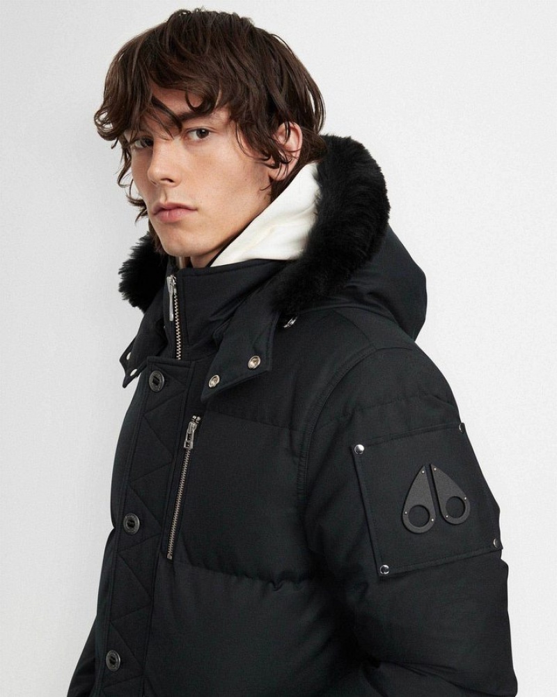 Navy / Black Shearling Moose Knuckles ORIGINAL 3Q JACKET SHEARLING Jackets | QQ88-HC43