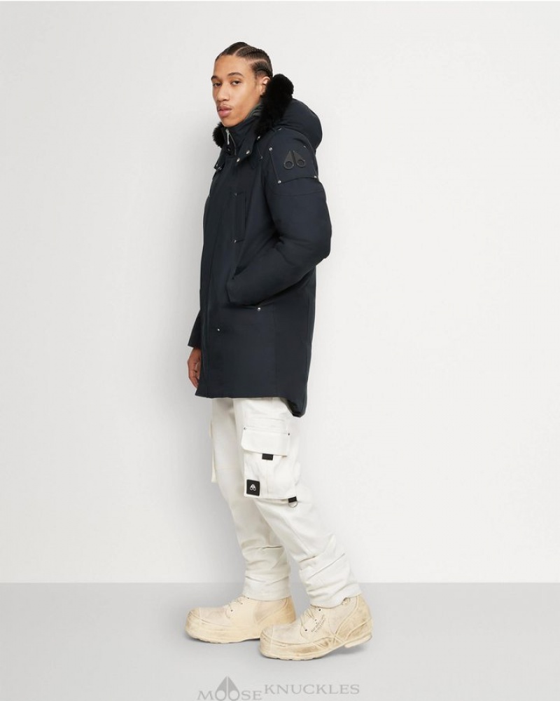 Navy / Black Shearling Moose Knuckles ORIGINAL STIRLING PARKA SHEARLING Parkas | zB96-QM20