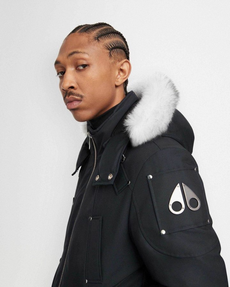 Navy / Natural Shearling Moose Knuckles ORIGINAL BALLISTIC BOMBER SHEARLING Bombers | sE39-le73