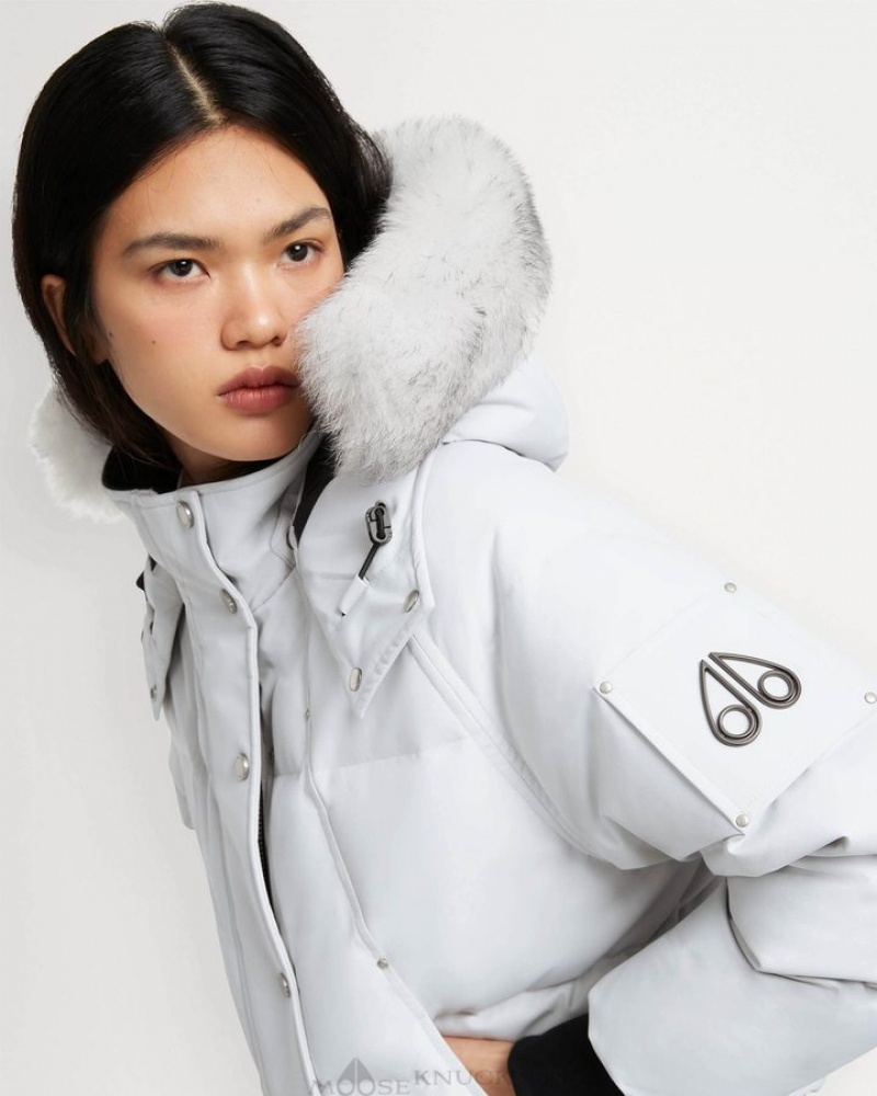 Nimbus Cloud / Natural Shearling Moose Knuckles CLOUD BOMBER SHEARLING Bombers | LY71-fK81