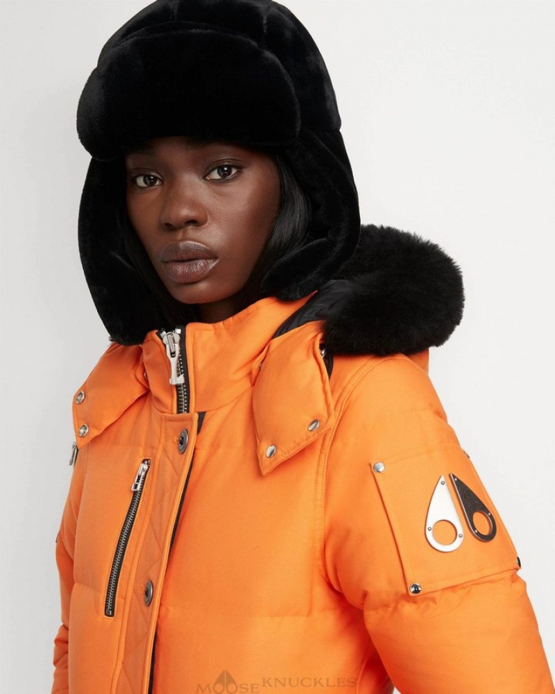 Orange Peel / Black Shearling Moose Knuckles ORIGINAL 3Q SHEARLING Jackets | Xf03-uw20