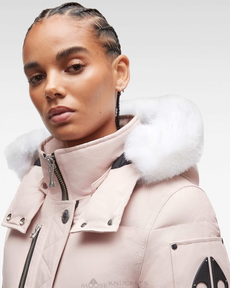 Rose Smoke / Natural Fox Fur Moose Knuckles ORIGINAL 3Q FUR Jackets | mA73-aU30