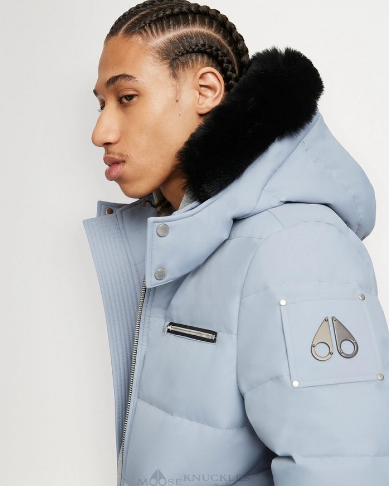 Shark Fin / Black Shearling Moose Knuckles CLOUD BOMBER NEOSHEAR Bombers | im91-OU26