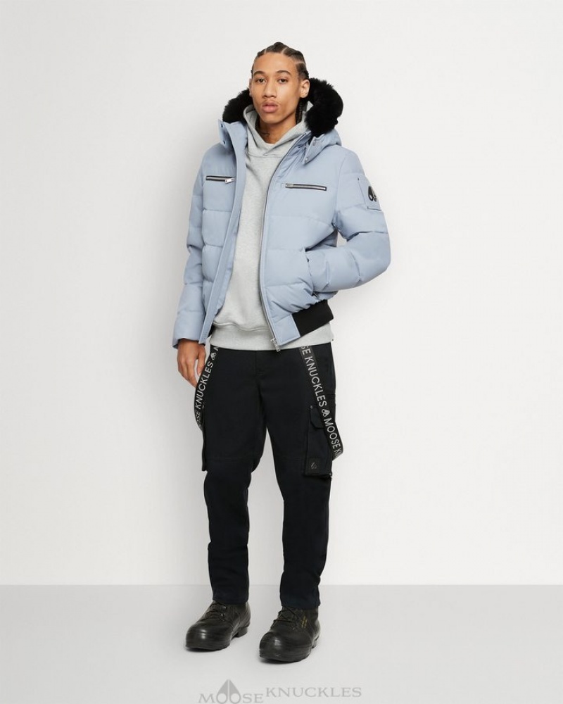 Shark Fin / Black Shearling Moose Knuckles CLOUD BOMBER NEOSHEAR Bombers | im91-OU26