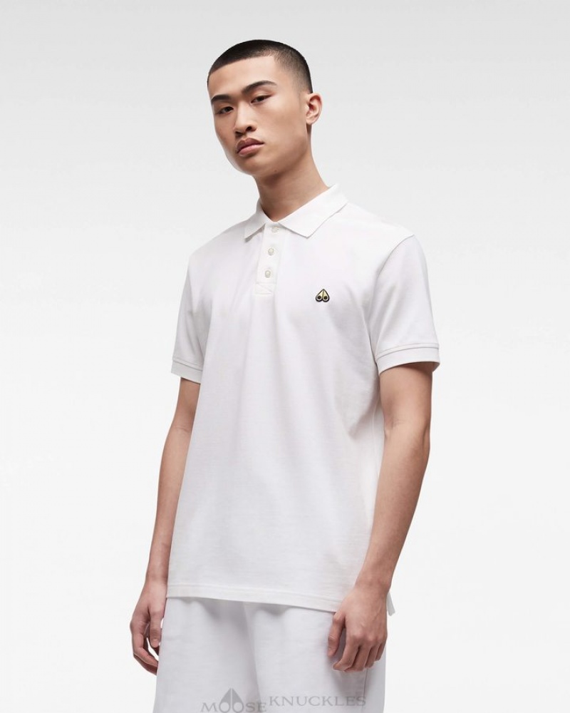 White Moose Knuckles PIQUE GOLD POLO Tees | Vi39-fw95